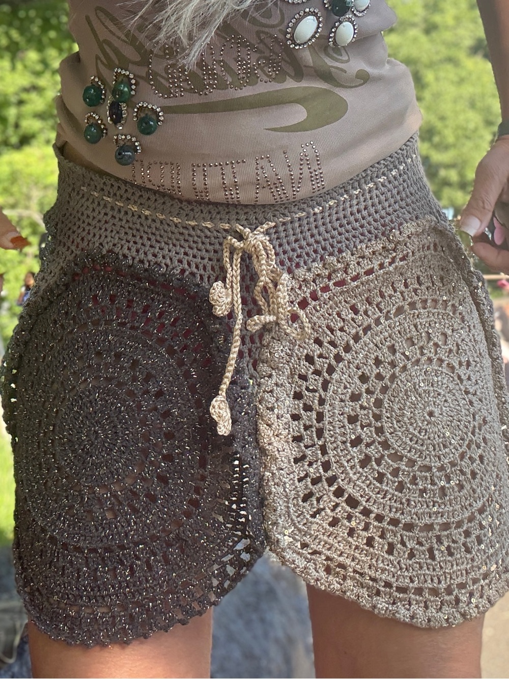 Handmade Crochet Mini Skirt Boho Festival ✨